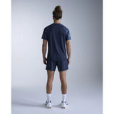 2XU Aero t-shirt de course à pied pour homme- Midnight Marble / Silver Reflective