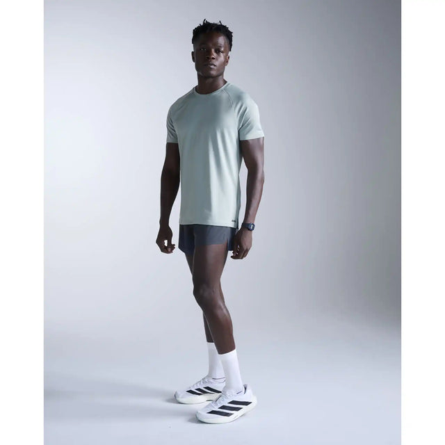 2XU Aero t-shirt de course à pied homme - Smoke Blue / Black Reflective
