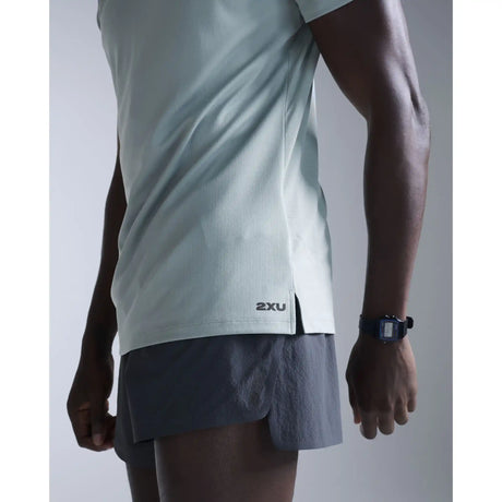 2XU Aero t-shirt de course à pied homme - Smoke Blue / Black Reflective
