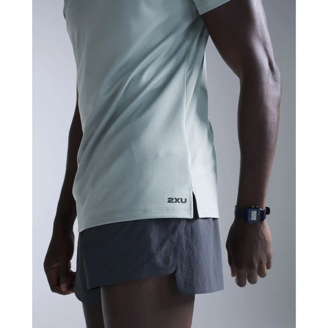 2XU Aero t-shirt de course à pied homme - Smoke Blue / Black Reflective