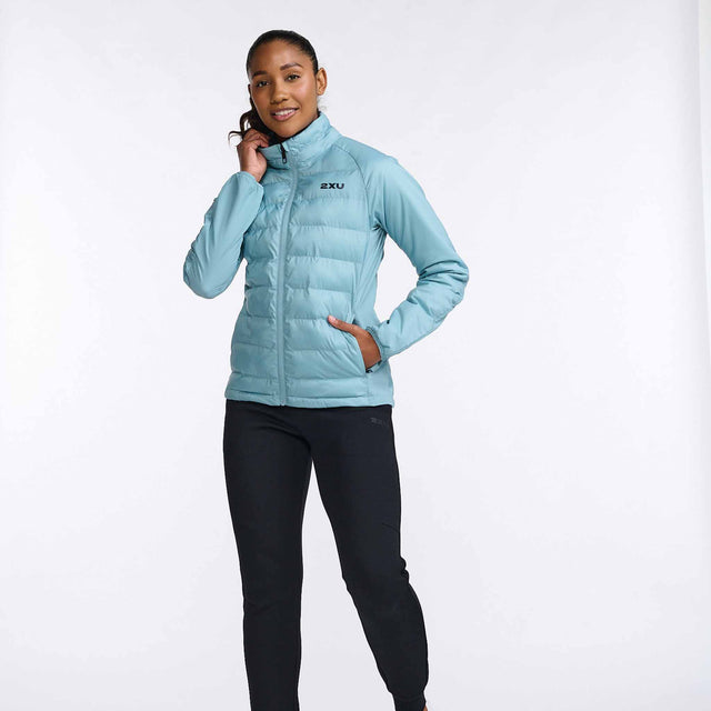 2XU Commute Packable manteau de course à pied compressible pour femme - Chambray