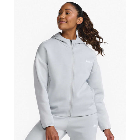 2XU Commute chandail à capuchon femme - harbor mist / white