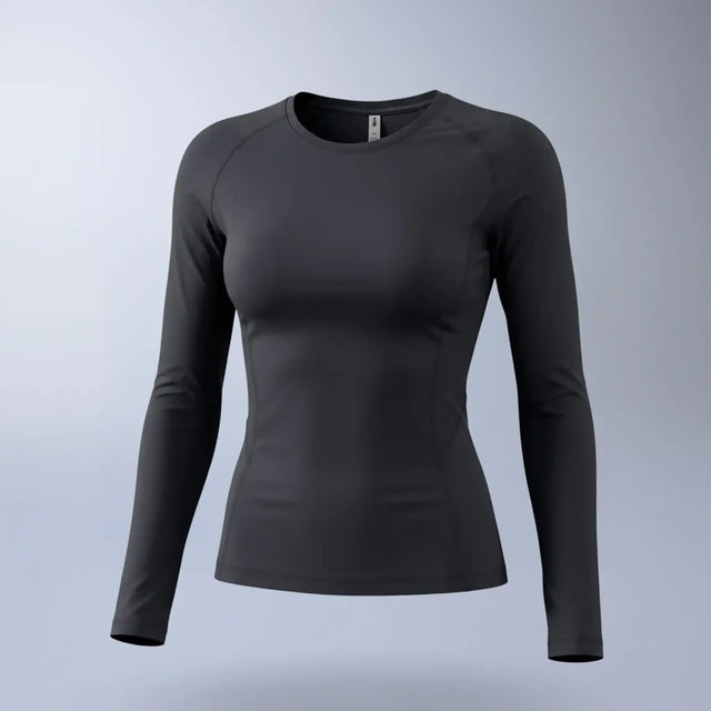 2XU chandail de compression Core manches longues sport femme - Noir / Noir