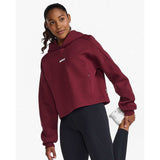 2XU Form Crop Hoodie femme - Truffle / White lateral