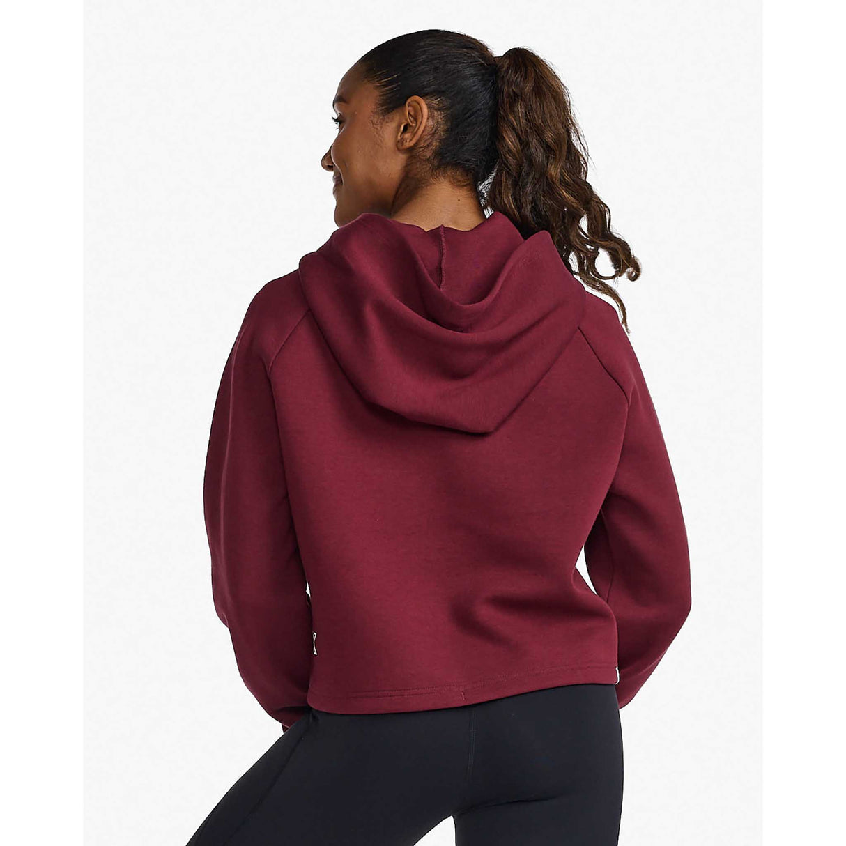 2XU Form Crop Hoodie femme - Truffle / White dos