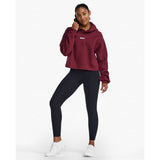 2XU Form Crop Hoodie femme - Truffle / White live