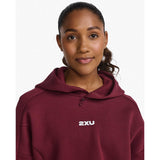 2XU Form Crop Hoodie femme - Truffle / White details col