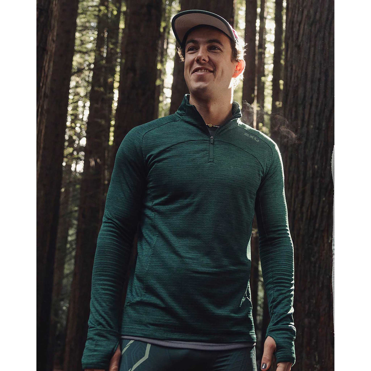 2XU Ignition 1/4 Zip haut pour homme pin / pin réfléchissant live