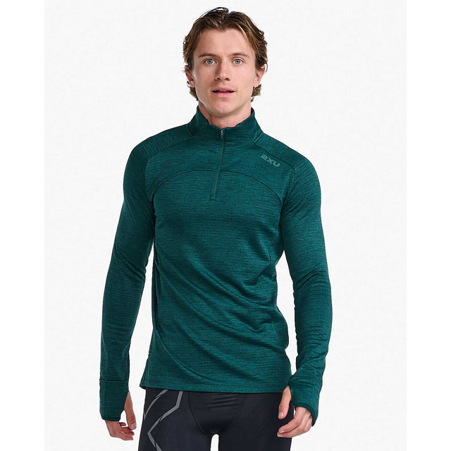 2XU Ignition 1/4 Zip haut pour homme pin / pin réfléchissant