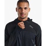 2XU Ignition Shield Hooded Mid Layer chandail homme noir / noir réfléchissant zip