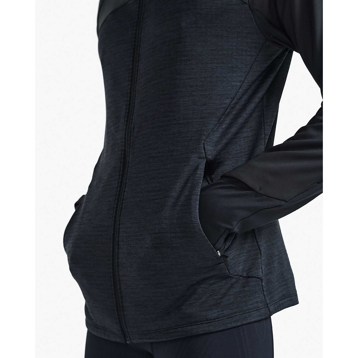 2XU Ignition Shield Hooded Mid Layer chandail homme noir / noir réfléchissant poches