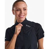 2XU Light Speed Hybrid veste de course femme - noir / noir réfléchissant zip