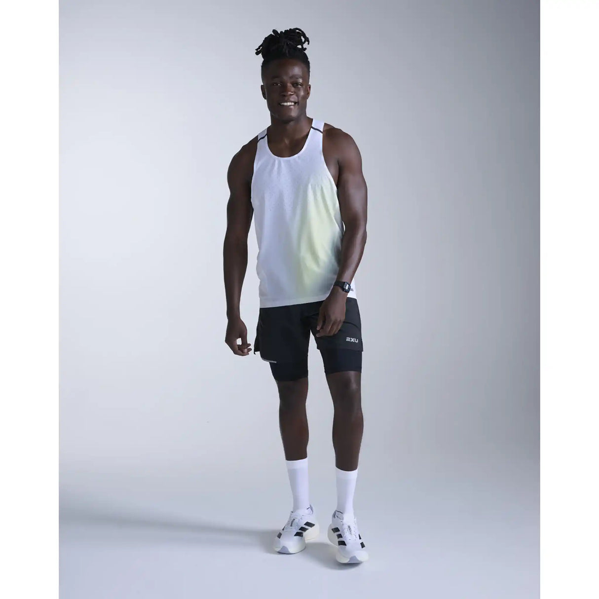 2XU Light Speed React camisole de course homme - Cool Matcha Mist / Black Reflect