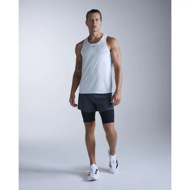 2XU Light Speed Tech camisole de course homme - Moonstone / Black Reflective