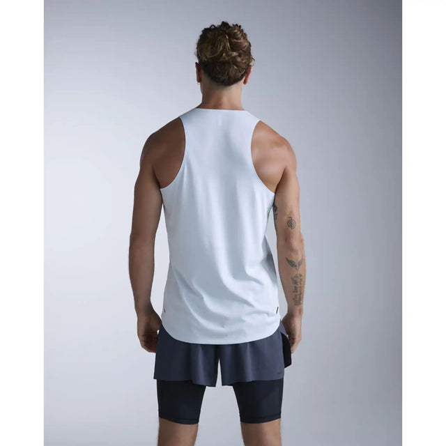 2XU Light Speed Tech camisole de course homme - Moonstone / Black Reflective