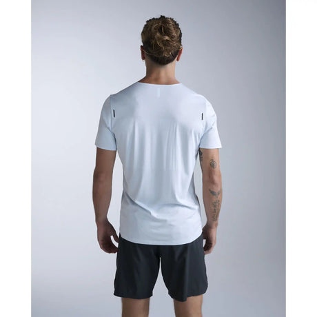 2XU T-shirt de course Light Speed Tech homme - Moonstone / Black Reflective