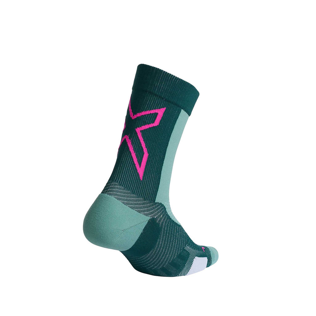 2XU Vectr Light Cushion Crew chaussettes de course a pied unisexe PINE FUCHSIA dos