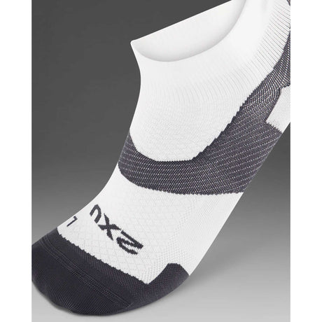2XU Vectr Ultralight 1/4 Crew bas compressifs de course à pied - blanc / gris