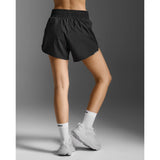 2XU Hi-Rise short 4 pouces femme - Black / Silver Reflective