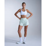 2XU Hi-Rise short 4 pouces femme - Mint Dust / Mint Reflective