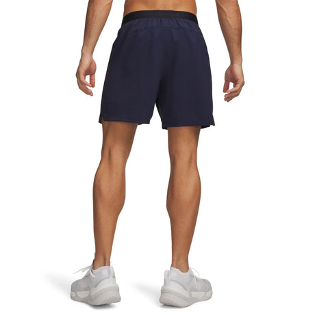 UA Vanish Woven 2.0 men's 6" shorts Midnight Navy / Mod Gray - back
