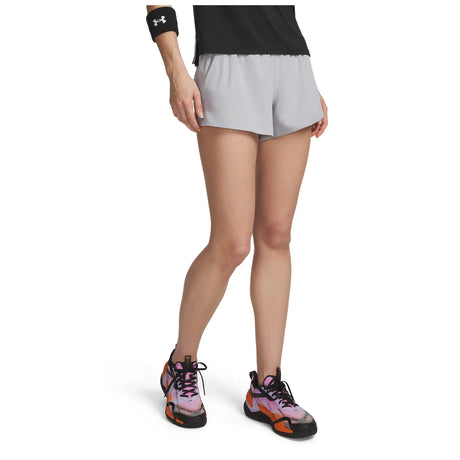 UA Vanish Woven short 8 cm pour femme Mod Gray / Noir