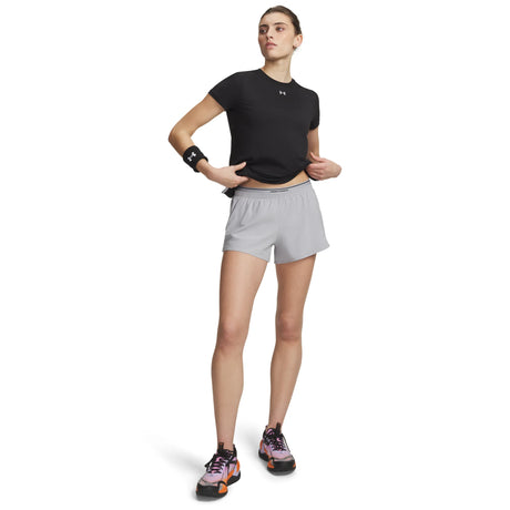 UA Vanish Woven short 8 cm pour femme Mod Gray / Noir