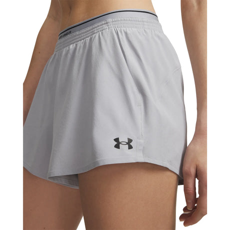 UA Vanish Woven short 8 cm pour femme Mod Gray / Noir - détail de la ceinture