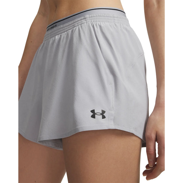 UA Vanish Woven short 8 cm pour femme Mod Gray / Noir - détail de la ceinture
