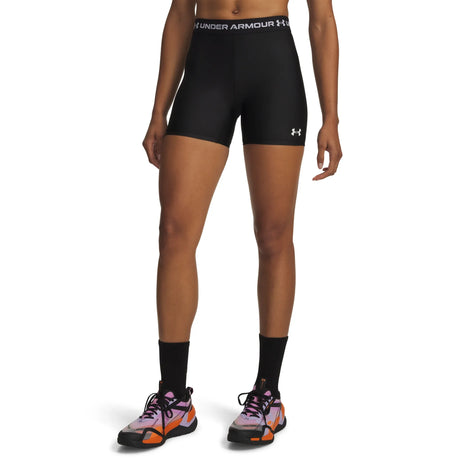 Under Armour HeatGear Middy short Noir / Blanc pour femme – vue avant