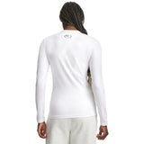 Under Armour ColdGear crew in White / Halo Gray for women – back view