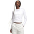 Under Armour ColdGear haut à col rond Blanc / Gris pour femme – vue avant