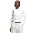 Under Armour ColdGear crew in White / Halo Gray for women – front view