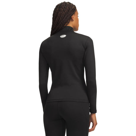 Under Armour ColdGear haut à col montant Noir / Blanc pour femme – vue arrière