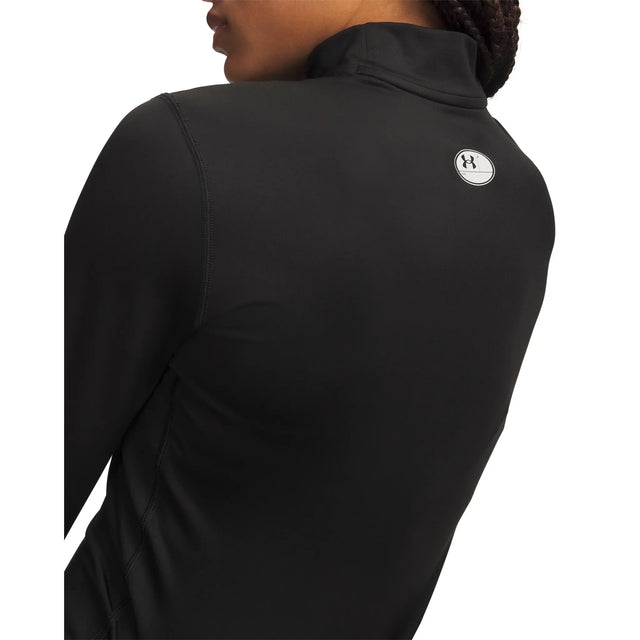 Under Armour ColdGear haut à col montant Noir / Blanc pour femme – détail logo