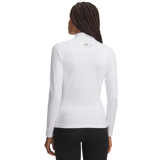 Under Armour ColdGear haut à col montant Blanc / Gris pour femme – vue arrière