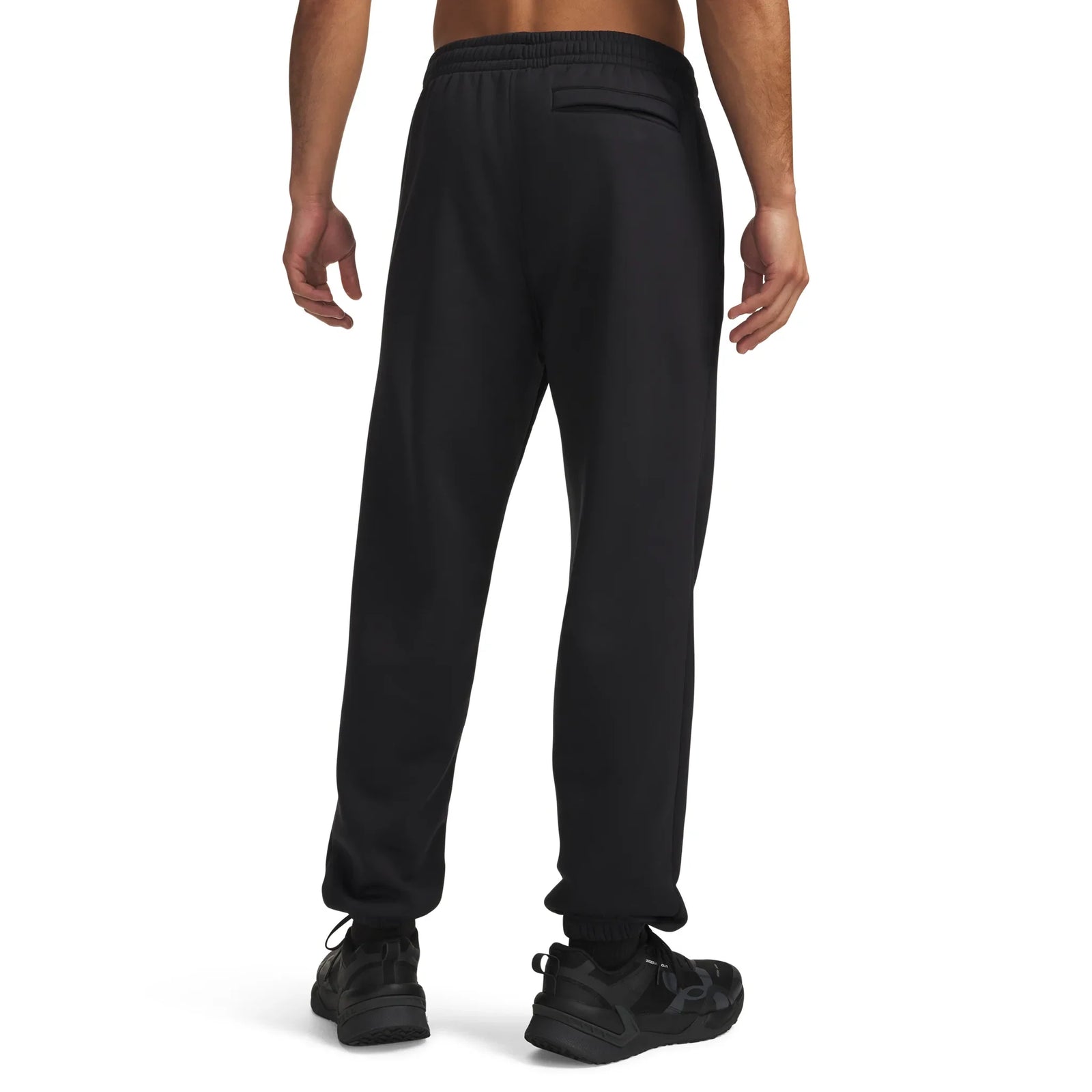 UA Armour Fleece pantalon de jogging pour homme Noir / Blanc - dos