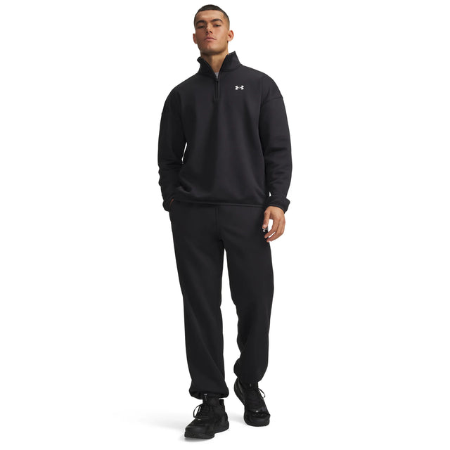 UA Armour Fleece pantalon de jogging pour homme Noir / Blanc