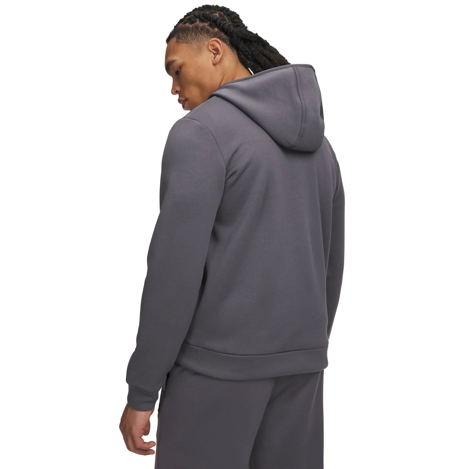 UA Armour Fleece men's full-zip hoodie Castlerock / Black - back