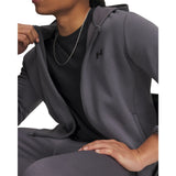 UA Armour Fleece men's full-zip hoodie Castlerock / Black - soft interior