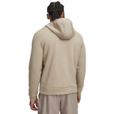 UA Armour Fleece men's full-zip hoodie City Khaki / Black - back