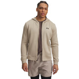 UA Armour Fleece men's full-zip hoodie City Khaki / Black