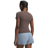 UA Motion t-shirt ajusté à manches courtes pour femme Peppercorn / Blanc - dos