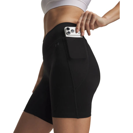 UA Motion women's bike shorts Ultimate Black / Castlerock - pocket