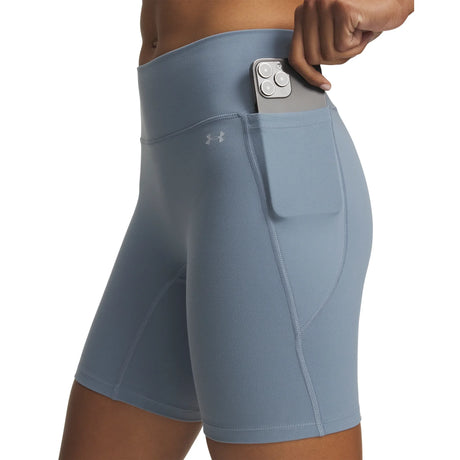 UA Motion women's bike shorts Blue Wind / Blue Fog - side pocket