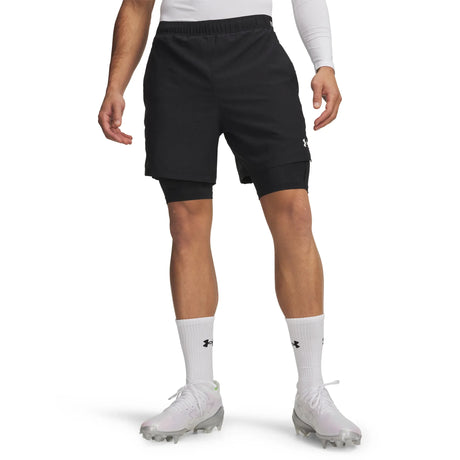UA Vanish Woven 2.0 men's 2-in-1 shorts Black / White
