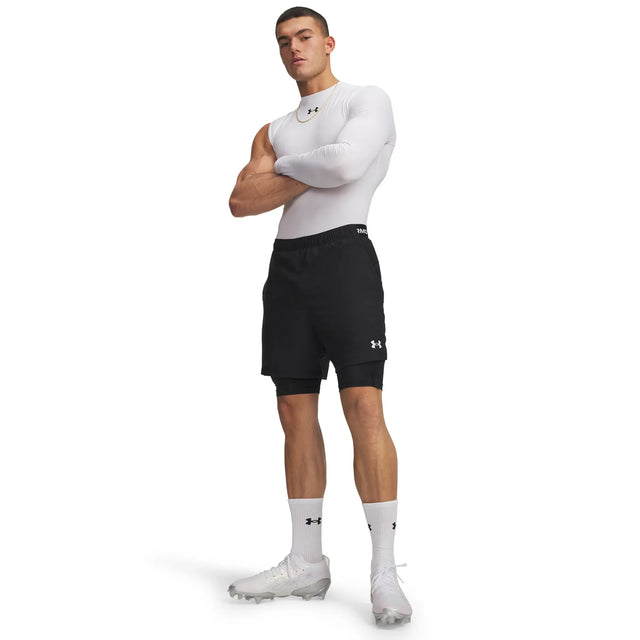 UA Vanish Woven 2.0 short 2-en-1 pour homme Noir / Blanc