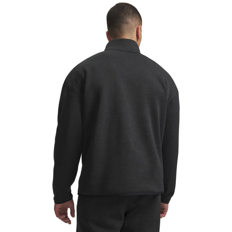 UA Armour Fleece Twist chandail quart-de-zip pour homme Noir / Blanc - dos