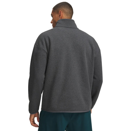 UA Armour Fleece Twist chandail quart-de-zip pour homme Castlerock / Noir - dos