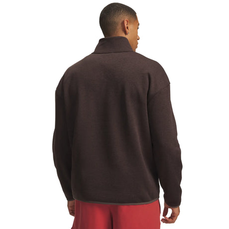 UA Armour Fleece Twist chandail quart-de-zip pour homme Peppercorn / Blanc - dos
